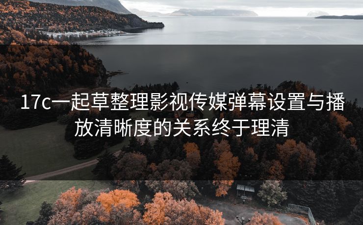 17c一起草整理影视传媒弹幕设置与播放清晰度的关系终于理清