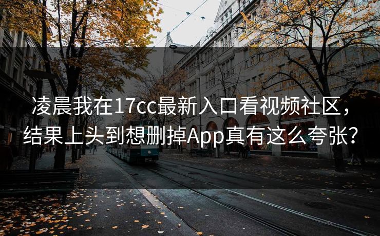 凌晨我在17cc最新入口看视频社区，结果上头到想删掉App真有这么夸张？